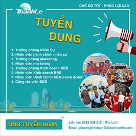 Công ty Cổ phần Địa Ốc Thành Lê thông báo tuyển dụng năm 2021